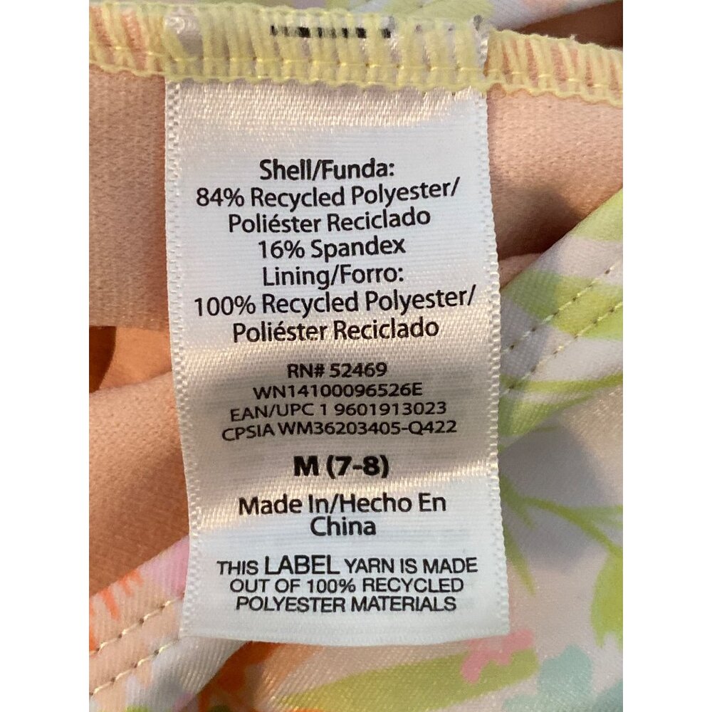 Girl One-Piece Swimsuit   Wonder Nation M (7-8) Racerback  Recycled Polyester - Picture 6 of 6